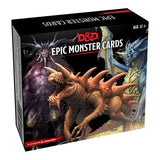 Box of Dungeons & Dragons Epic Monster Cards with dragon illustration on a white background