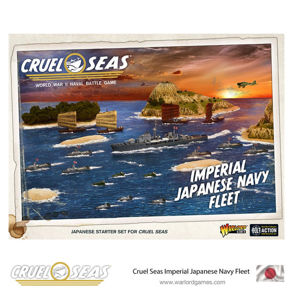 Cruel Seas Imperial Japanese Navy Fleet game box with naval battle scene and game branding.