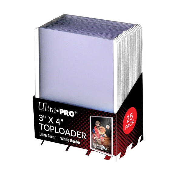 Ultra Pro 3x4 toploader with 25-pack packaging on a white background