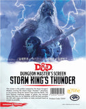 Dungeon Master's Screen for 'Storm King's Thunder' with fantasy characters and lightning effects.