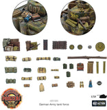 Collection of miniature German Army tank components with Warlord Games logo.