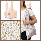 TeeTurtle Plushie Tote Bag: Farmer's Market Bunny