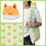 TeeTurtle Plushie Tote Bag: Floral Fox