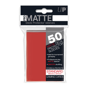 PRO-Matte Standard Deck Protector Sleeves - Red (50)