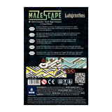 Back cover of a board game packaging with text and graphics on a black background
