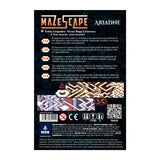 Mazescape Ariadne game box back with text and graphics on a white background