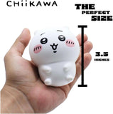 White cartoon-like figure held in a hand with measurement label indicating 3.5 inches, brand 'CHiiKAWA' visible.