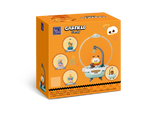 A boxed toy set for the Garfield Family, shown in its orange retail packaging on a clean white background. The box features cartoon illustrations of Garfield and several circular product photos showing different bath accessories.