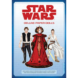 Star Wars Deluxe Paper Dolls book cover featuring illustrated characters in costume on a light blue background with a darker blue border. The Star Wars logo is prominently displayed at the top.