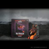 Dungeons & Dragons Red Dragon bookend with packaging against a dark, stormy background