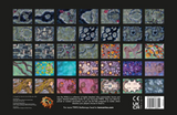 Collection of various textured square patterns on a black background