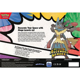 Pokémon Mega Lucario ex! packaging with promotional text and branding.