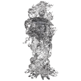 Clear plastic miniature on a white background