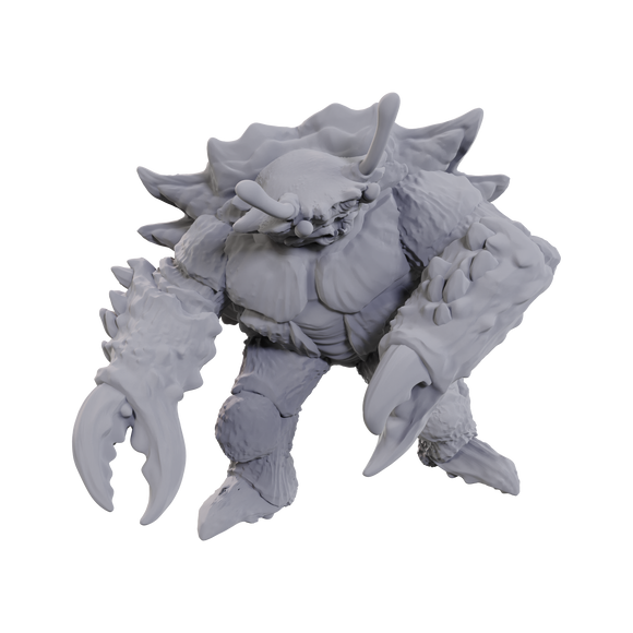 Unpainted fantasy creature figurine on a white background