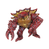 Red and brown crab monster-like creature figurine on a white background