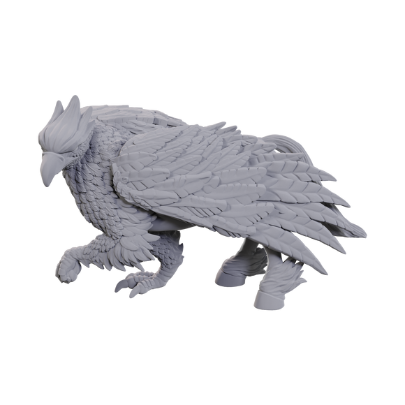 Gray fantasy creature figurine on a white background