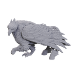 Gray fantasy creature figurine on a white background