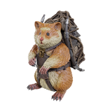Hamster-like creature with a backpack on a white background