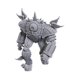 Gray fantasy creature figurine with detailed armor on a white background