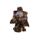 Figurine of a warrior in detailed armor on a white background