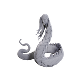 Gray mermaid figurine on a white background
