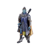 Action figure with detailed costume and weapon on a white background