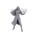 Gray figurine of a character with outstretched arms on a white background