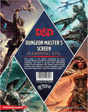 Dungeon Master's Screen for Dungeons & Dragons with character illustrations and game text.