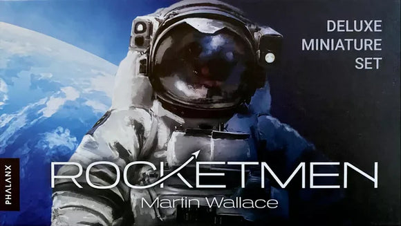 A person in an astronaut suit with a space-themed background and text about 'Rocketmen' and 'Phalanx'.