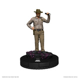 Statue of a character from 'Stranger Things' holding a flashlight on a white background