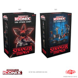 Two packaging boxes for 'Stranger Things' themed collectibles by Iconix on a white background.