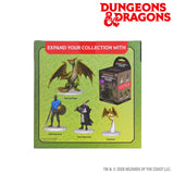 Dungeons & Dragons 5th Edition Young God Dragon Adventurer's Edition box set packaging, featuring illustrations of the young god dragon, a wizard knight, a pyre dragon knight, and a pyre scale, on a white background with the Dungeons & Dragons logo.