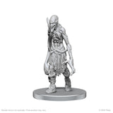 Unpainted fantasy figurine on a white background