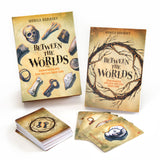 Two books titled 'Between the Worlds' by Monica Bodirsky, along with oracle cards on a white background.
