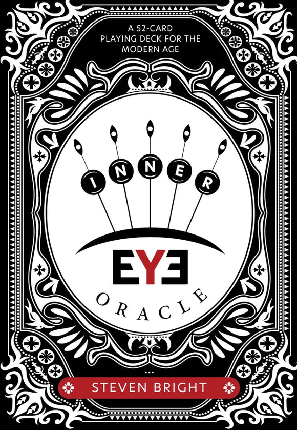 Playing card deck packaging for 'Inner Eye Oracle' with decorative border and branding.