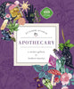 Sticker book cover titled 'Apothecary' with stickers and decorative elements on a purple background.