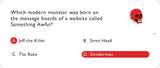 Question about a modern monster from website 'Something Awful' with answer options and a red skull icon.
