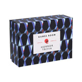 Box of 'Horror Trivia' game with geometric pattern on a white background