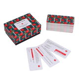 Card game set with rose-themed packaging and cards on a white background