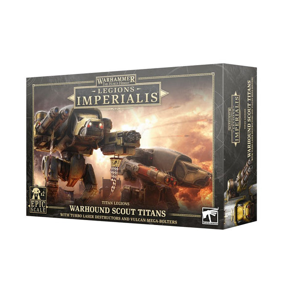 Warhammer Legions Imperialis: Warhound Scout Titans with Turbo-laser Destructors and Vulcan Mega-Bolters