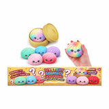 Mystery Squishy Dumpling toy set with colorful dumplings and packaging on a white background