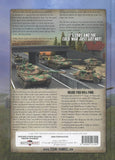 Back cover of a book or game box featuring military tanks and text about the Cold War.
