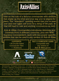 Axis & Allies game packaging with text and logos on a dark green background