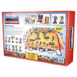 Board game box for 'Masters of the Universe Battleground' with colorful graphics and text.
