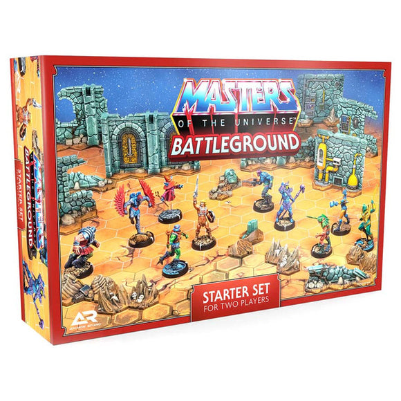 Masters of the Universe Battleground starter set packaging on a white background