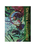 Book cover of 'Forgotten Realms: Adventures in Faerun' with fantasy creatures and text.