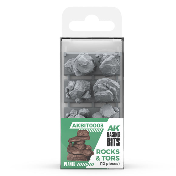 AK Interactive Basing Bits: Rocks & Tors (12 Pieces)