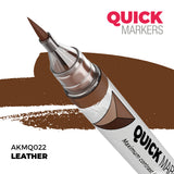 Quick Markers leather marker with brown color swatch on a white background