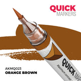 Quick Markers orange brown marker with a brown color swatch on a white background