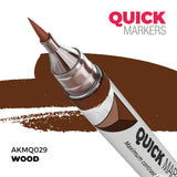 Quick Markers wood marker with brown color swatch on a white background